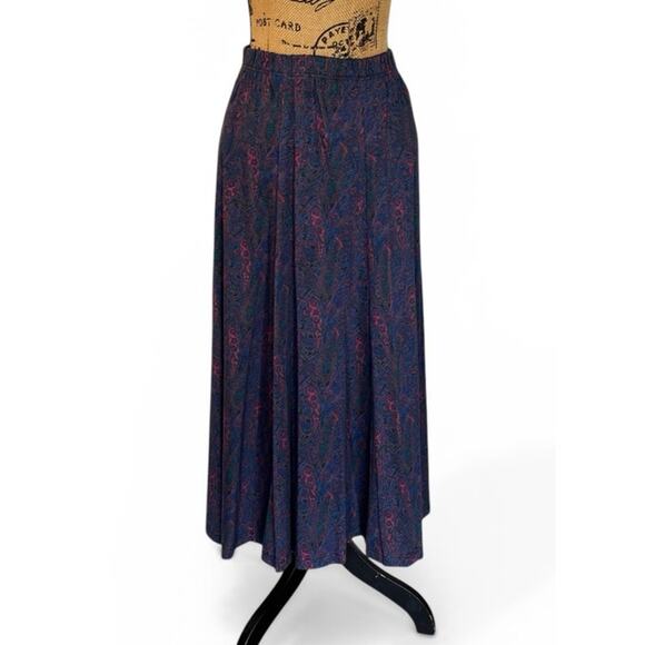 Lands' End Dresses & Skirts - Vintage 90s Lands’ End Cotton Paisley A-Line Maxi Skirt Pockets Women's S/M